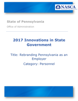 2017 Innovations in State Government