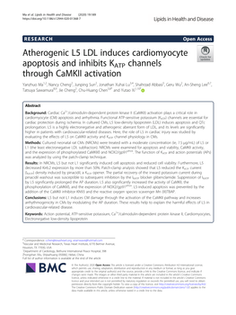 Atherogenic L5 LDL Induces Cardiomyocyte Apoptosis And