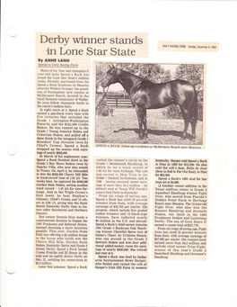 Derby Winner Stands DAILY RACING FORM J994 in Lone Star State Sunday, December4, by ANNE 1ANO Swialtn Daily Racing Form