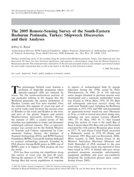 The 2005 Remote-Sensing Survey of the South-Eastern Bozburun