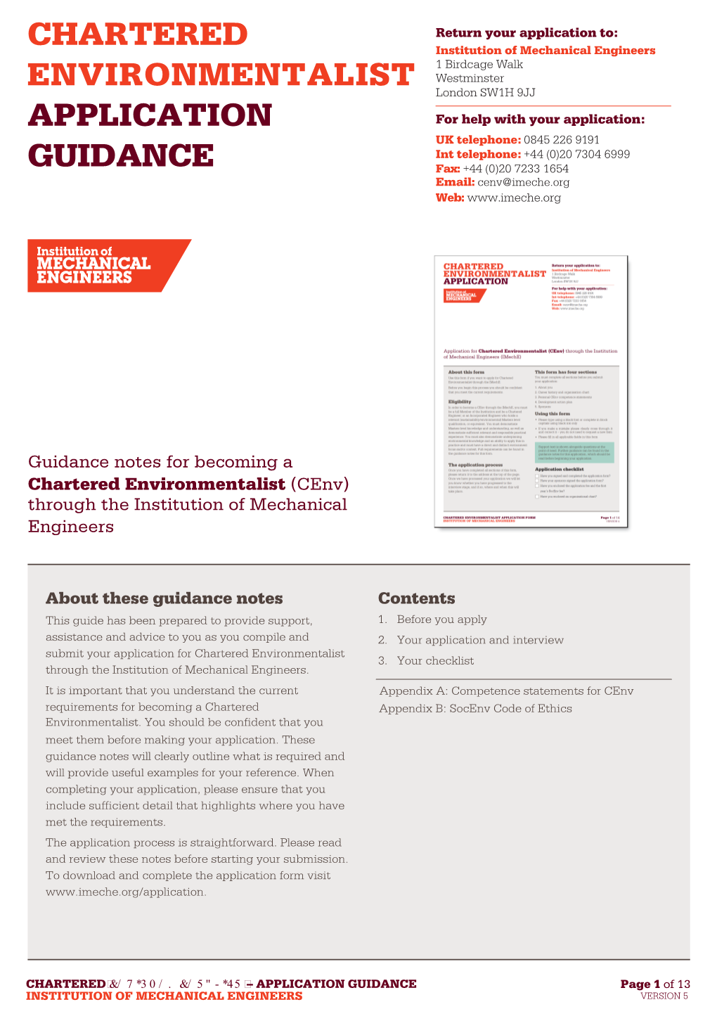 Chartered Environmentalist Application Guidance