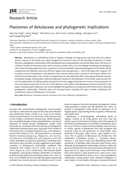 Plastomes of Betulaceae and Phylogenetic Implications
