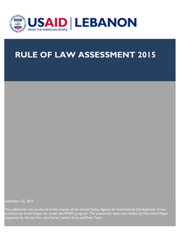 Rule of Law Assessment 2015