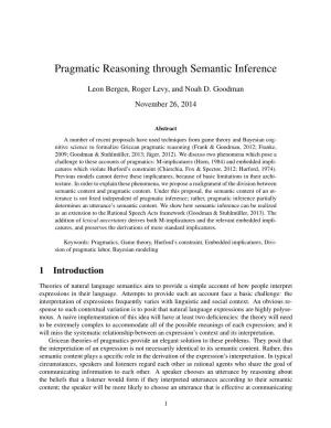 Pragmatic Reasoning Through Semantic Inference