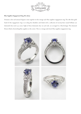 Blue Sapphire Engagement Ring, RG-2817U Dramatic Color And