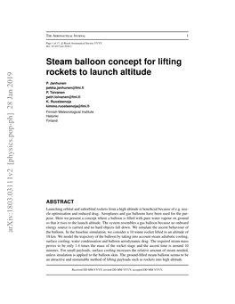 Steam Balloon Concept for Lifting Rockets to Launch Altitude