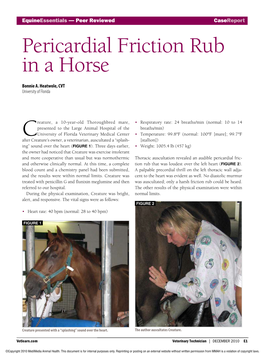 Pericardial Friction Rub in a Horse