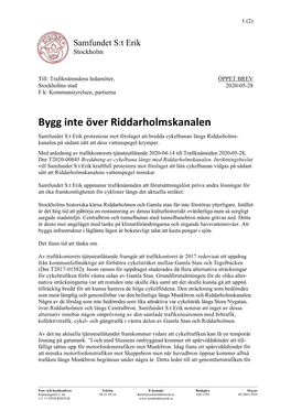 Bygg Inte Över Riddarholmskanalen