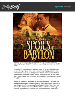 'Spoils of Babylon' Dramatizes Real Teasers for Fake Miniseries