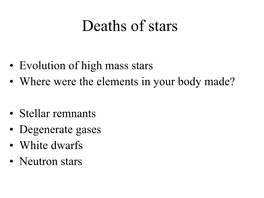 Deaths of Stars