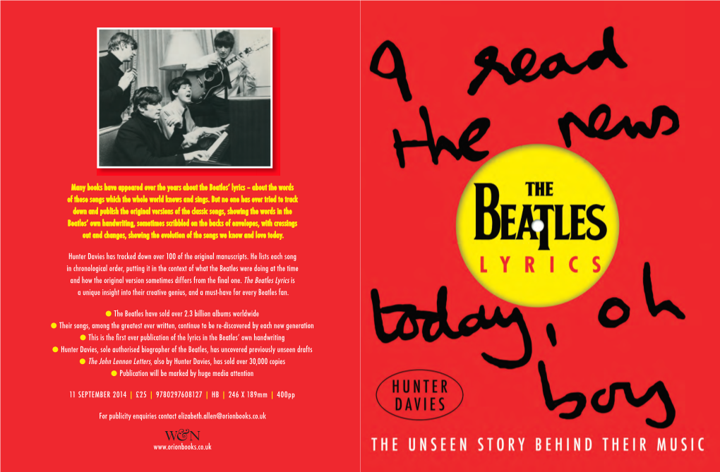 Many Books Have Appeared Over the Years About the Beatles Lyrics – About the Words of Those Songs Which the Whole World Knows