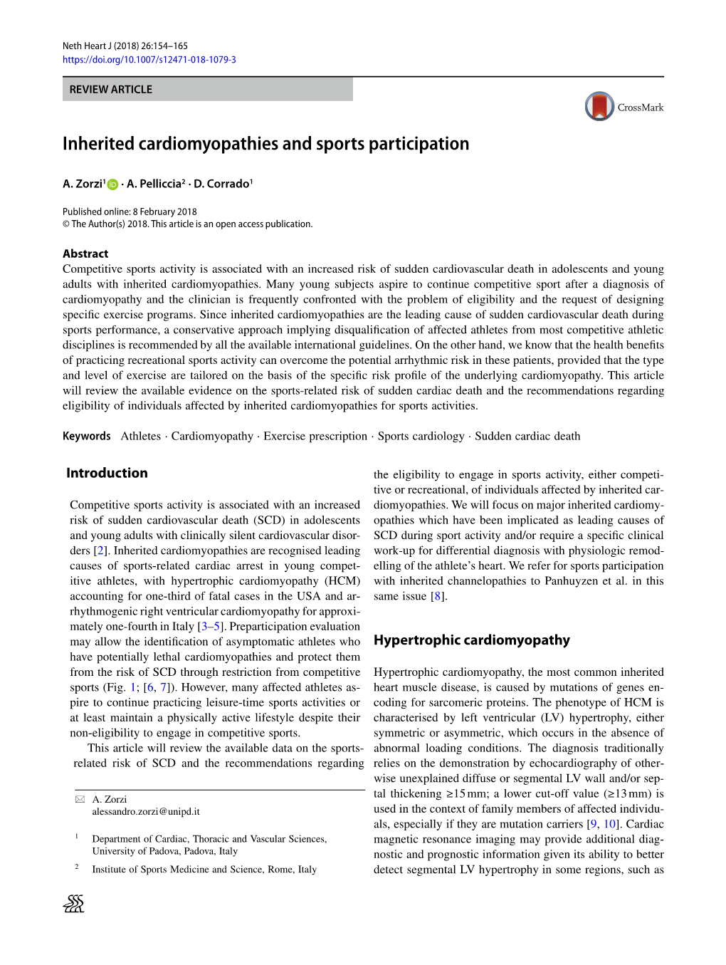 Inherited Cardiomyopathies and Sports Participation