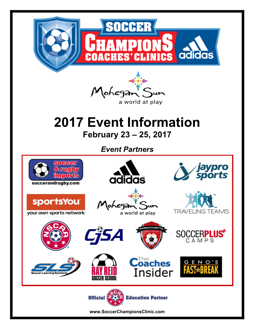 2017 Event Information February 23 – 25, 2017