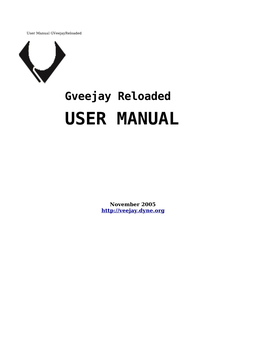 User Manual Gveejayreloaded