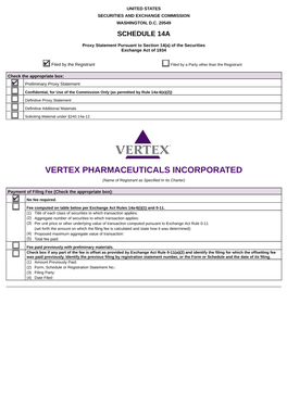 Vertex Pharmaceuticals Incorporated