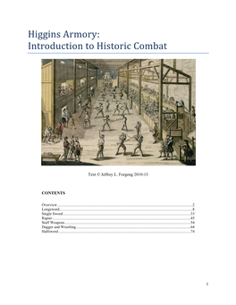 Higgins Armory: Introduction to Historic Combat