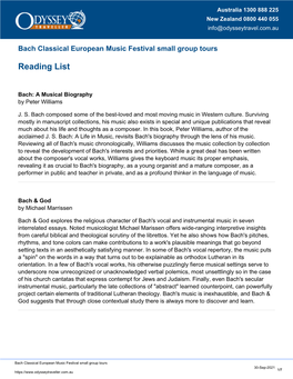 Bach Small Group Tour | Bach Music Festival | Odyssey Traveller