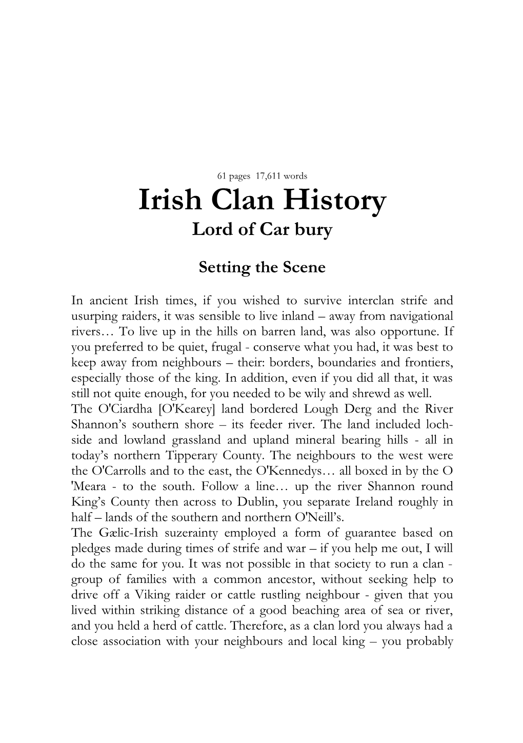 The Demise of an Irish Clan Terence Kearey