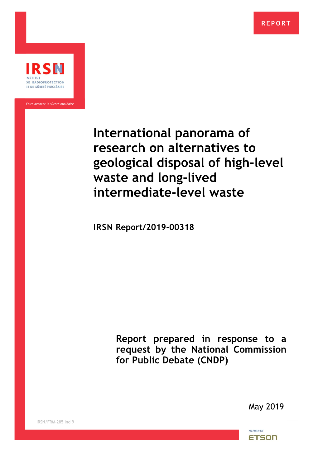 International Panorama of Research on Alternatives to Geological Disposal of High-Level Waste and Long-Lived Intermediate-Level Waste