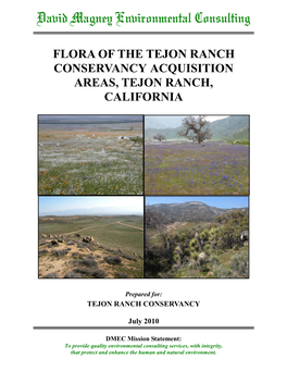 Tejon Ranch Botanical Survey Report