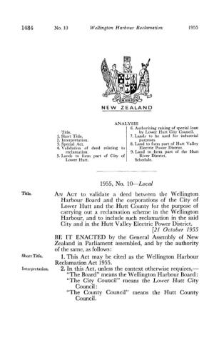 1955 No 10 Wellington Harbour Reclamation