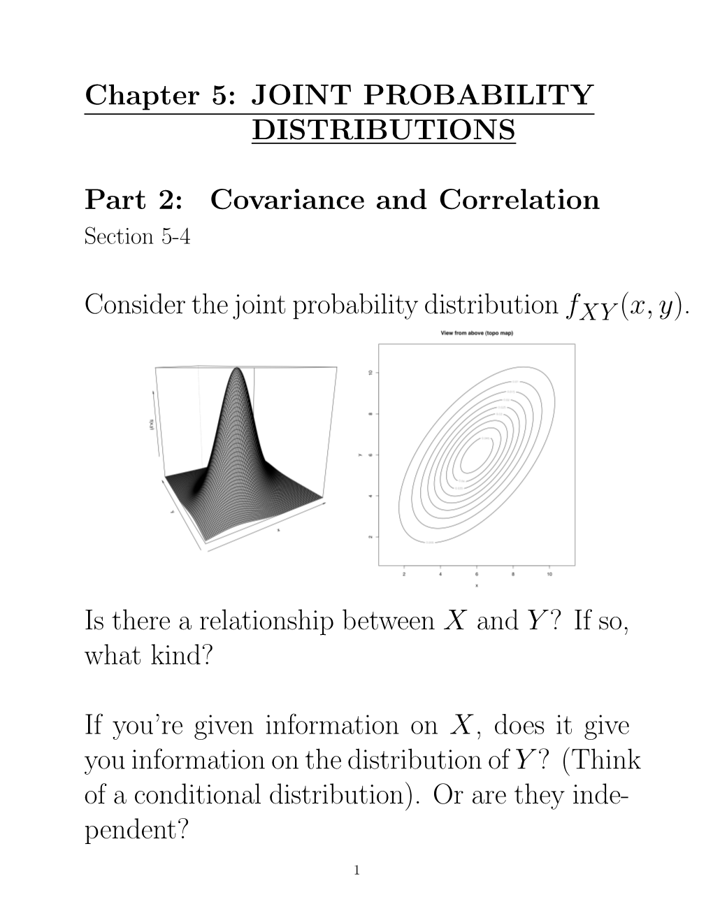 Covariance and Correlation Consider the Joint Probability Distribution