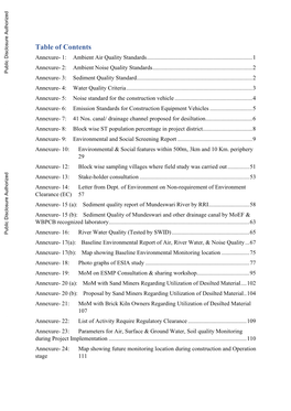 Table of Contents Annexure- 1: Ambient Air Quality Standards