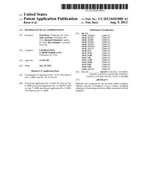 (12) Patent Application Publication (10) Pub. No.: US 2012/0201888 A1 Bosse Et Al