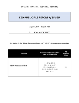 Eeo Public File Report // Sf Seu