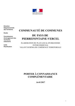 Communauté De Communes Du Pays De Pierrefontaine-Vercel, Au Cœur Du Village D’Etalans