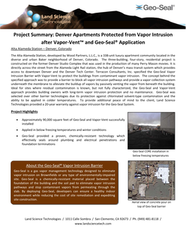Project Summary: Denver Apartments Protected from Vapor Intrusion After
