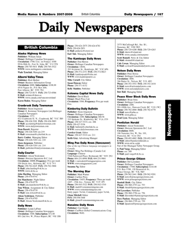 Daily Newspapers / 167 Dailydaily Newspapersnewspapers