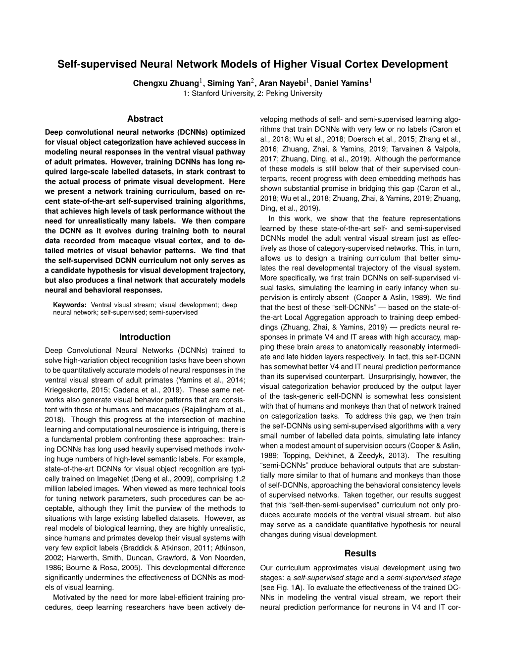 Self-Supervised Neural Network Models of Higher Visual Cortex Development