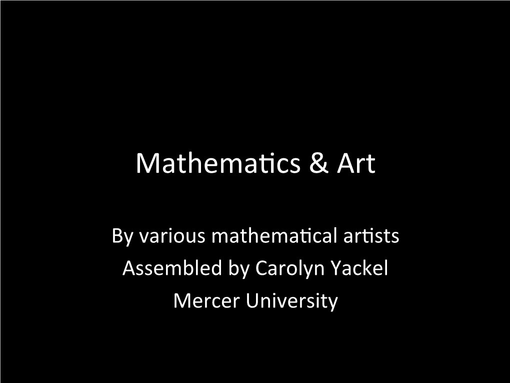 Mathematical Art Powerpoint As