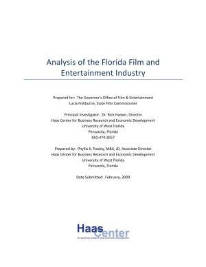 Analysis of the Florida Film and Entertainment Industry