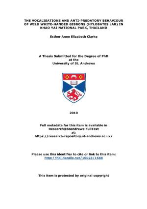 Esther Clarke Phd Thesis