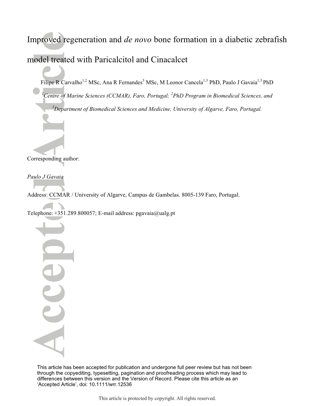 Improved Regeneration and De Novo Bone Formation in a Diabetic Zebrafish Model Treated with Paricalcitol and Cinacalcet