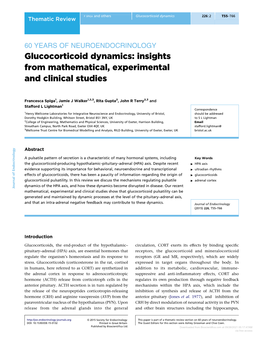 Glucocorticoid Dynamics: Insights from Mathematical, Experimental and Clinical Studies