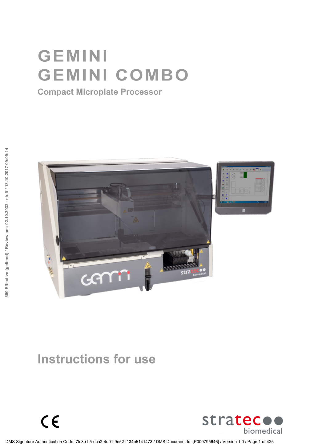 GEMINI / GEMINI COMBO: User Software from Version 2.03