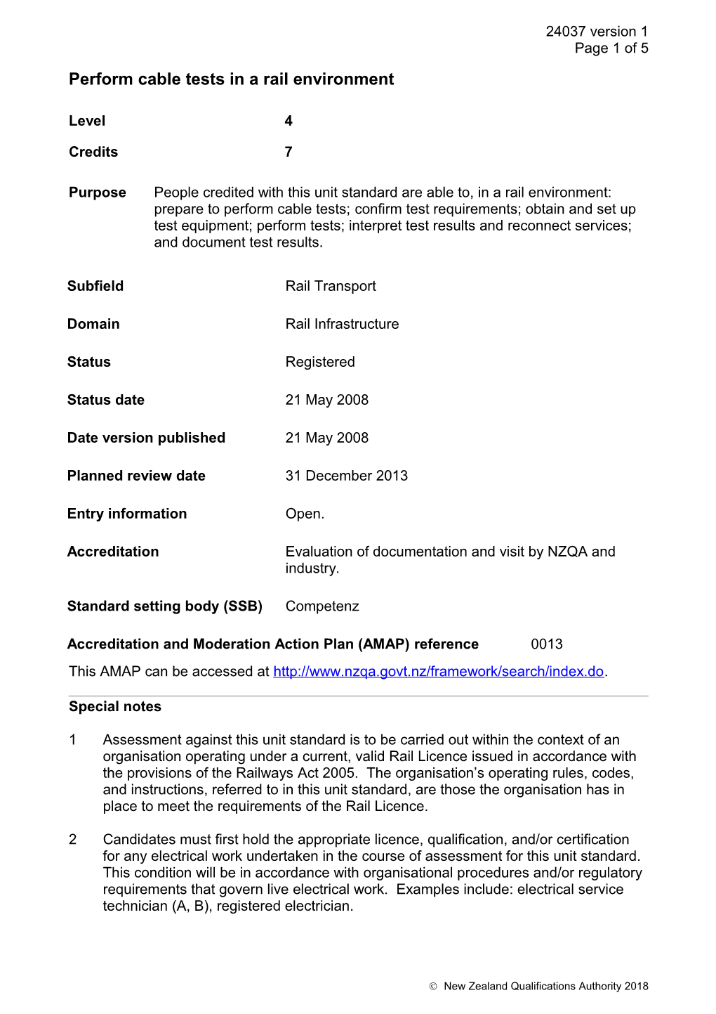 24037 Perform Cable Tests in a Rail Environment