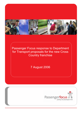 Passenger Focus Response to Department for Transport Proposals