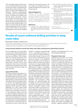 Results of Recent Sediment Drilling Activities in Deep Crater Lakes