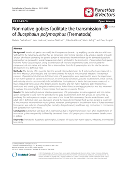 Non-Native Gobies Facilitate the Transmission Of