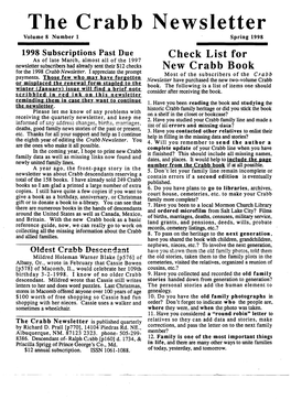 The Crabb Newsletter