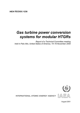 Gas Turbine Power Conversion Systems for Modular Htgrs