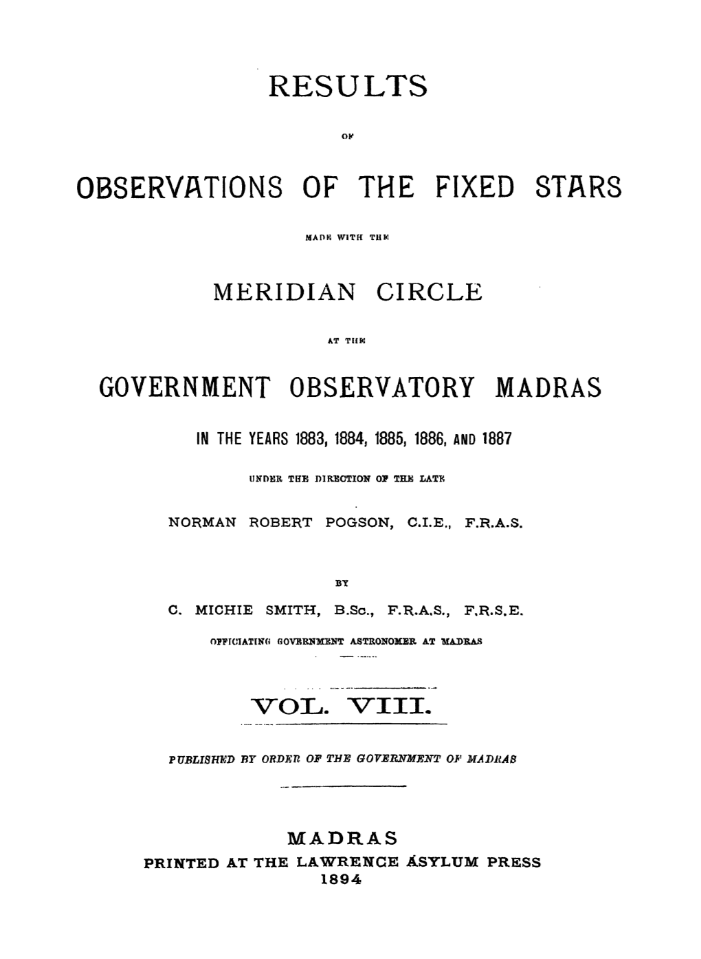 Government Observatory Madras