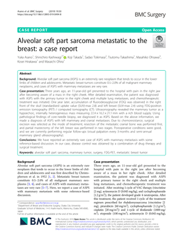 Alveolar Soft Part Sarcoma Metastatic to the Breast