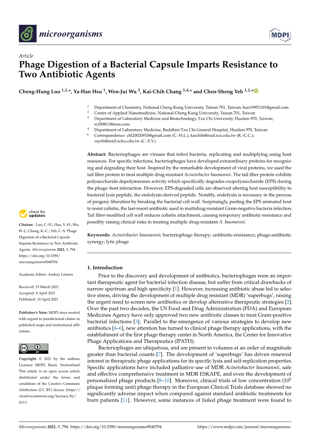 Phage Digestion of a Bacterial Capsule Imparts Resistance to Two Antibiotic Agents