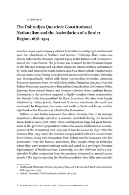 The Dobrudjan Question: Constitutional Nationalism and the Assimilation of a Border Region, 1878–1914