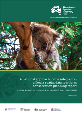 A National Approach to the Integration of Koala Spatial Data to Inform Conservation Planning Report
